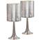 Possini Euro 19" High Laser-Cut Chrome Table Lamps Set of 2