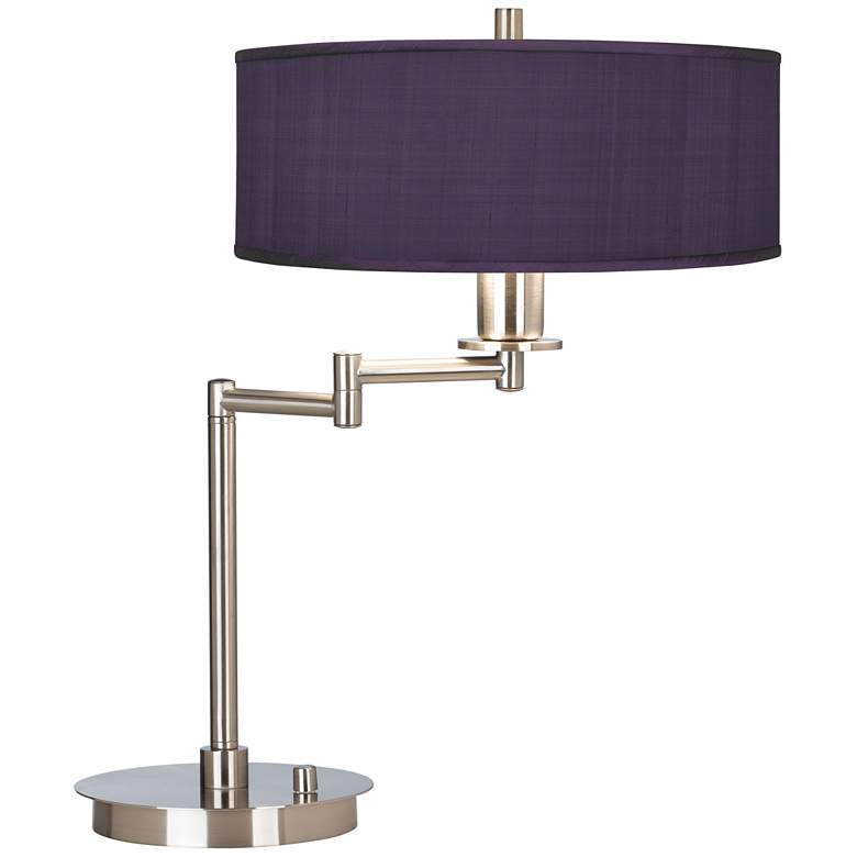 Image 2 Possini Euro 20 1/2 inch Eggplant Purple Modern LED Swing Arm Desk Lamp