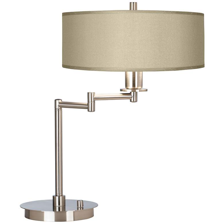 Image 2 Possini Euro 20 1/2" Sesame Shade Modern LED Swing Arm Desk Lamp