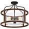 Possini Euro 20 1/4" Wide Open Orb Bronze Wood Ceiling Light