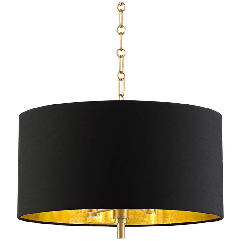 Image 2 Possini Euro 20 inch Wide Black Shade Warm Gold Drum Pendant Light