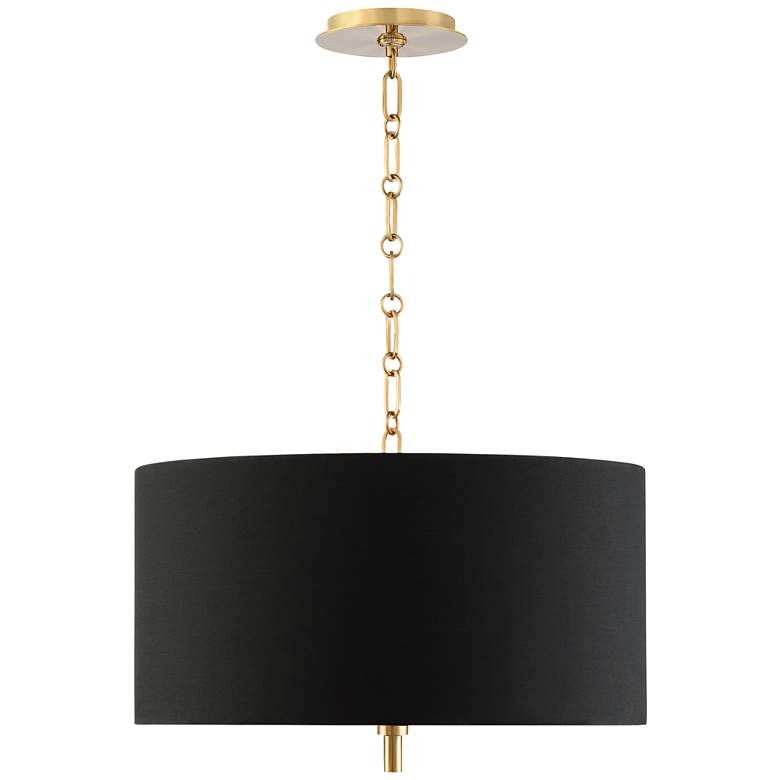 Image 5 Possini Euro 20" Wide Black Shade Warm Gold Drum Pendant Light more views