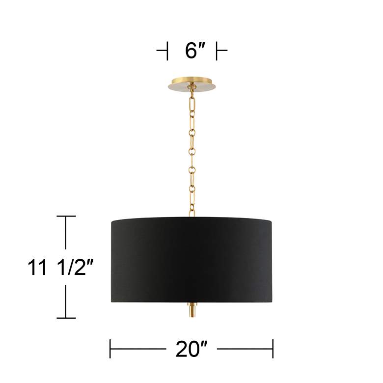 Image 7 Possini Euro 20 inch Wide Black Shade Warm Gold Drum Pendant Light more views