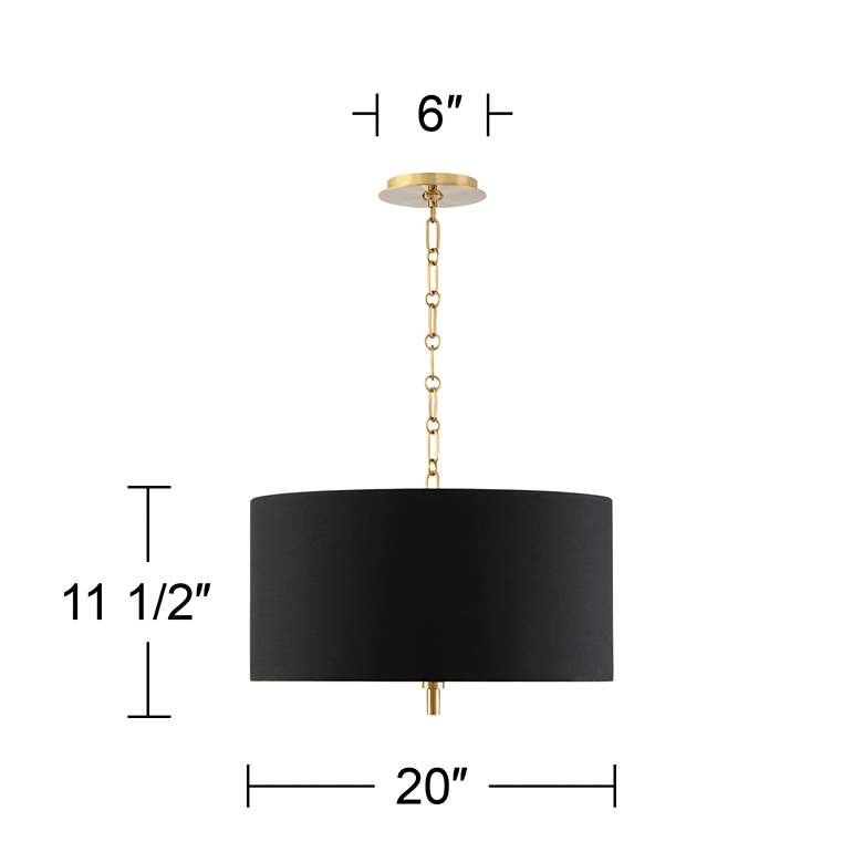 Image 7 Possini Euro 20" Wide Black Shade Warm Gold Drum Pendant Light more views