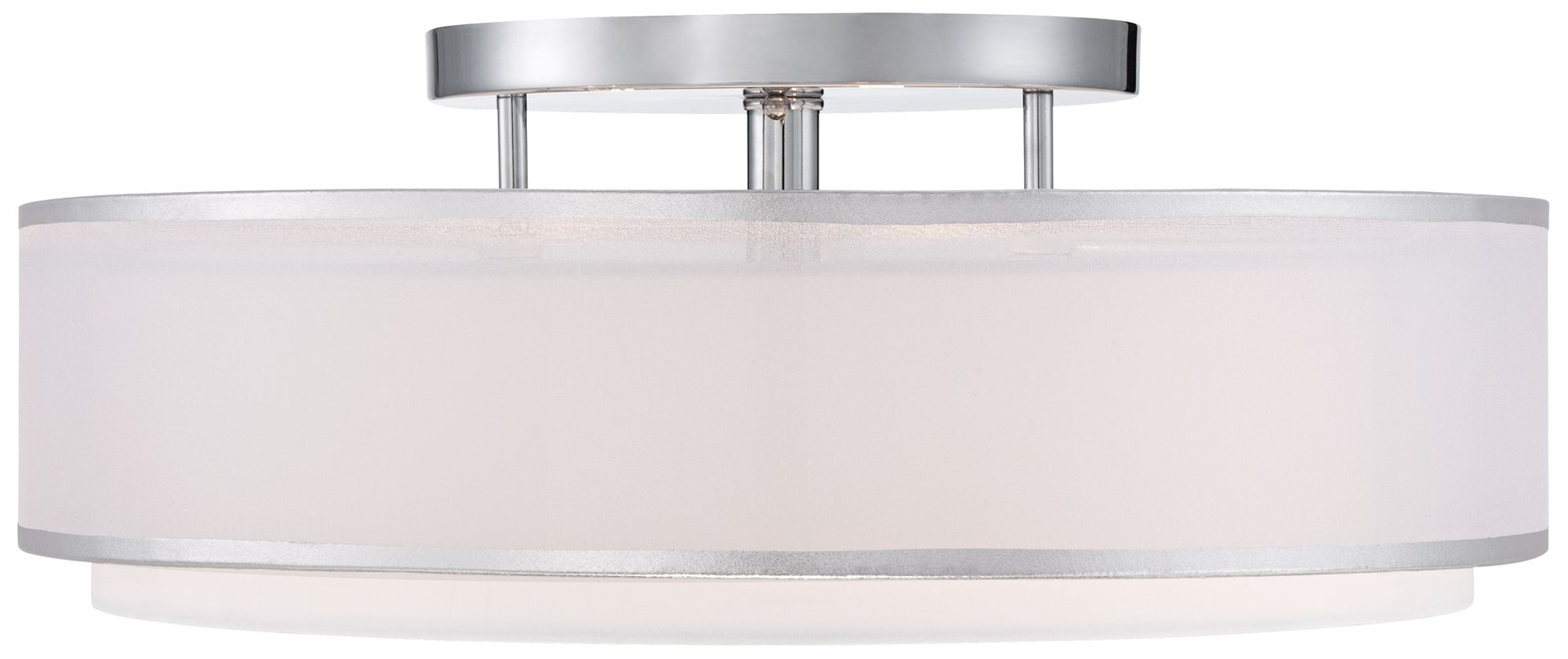 Image 4 Possini Euro 20" Wide Double Organza Shade Modern Ceiling Light more views