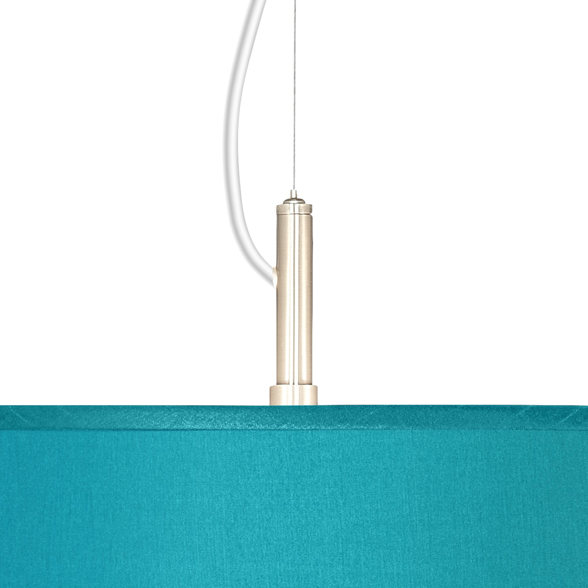 Image 2 Possini Euro 20" Wide Faux Silk Teal Blue Modern Pendant Chandelier more views