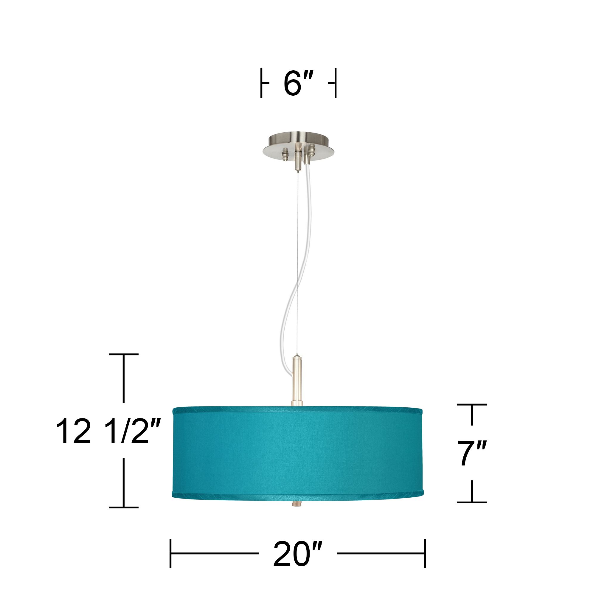 Image 4 Possini Euro 20" Wide Faux Silk Teal Blue Modern Pendant Chandelier more views