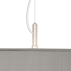 Image2 of Possini Euro 20" Wide Gray Faux Silk Modern Pendant Chandelier more views