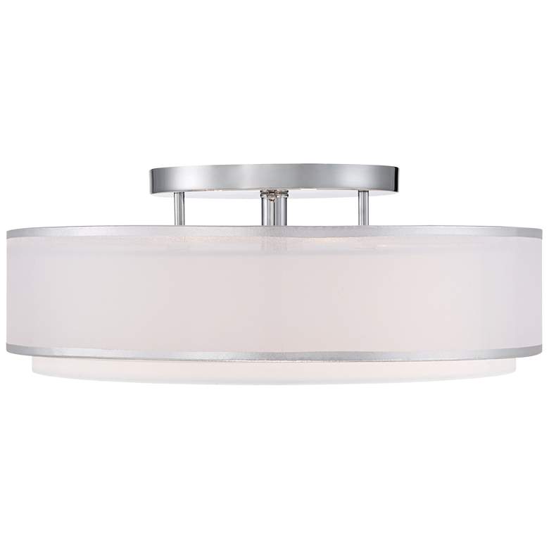 Image 4 Possini Euro 20" Wide Organza Double Shade Modern Ceiling Light more views