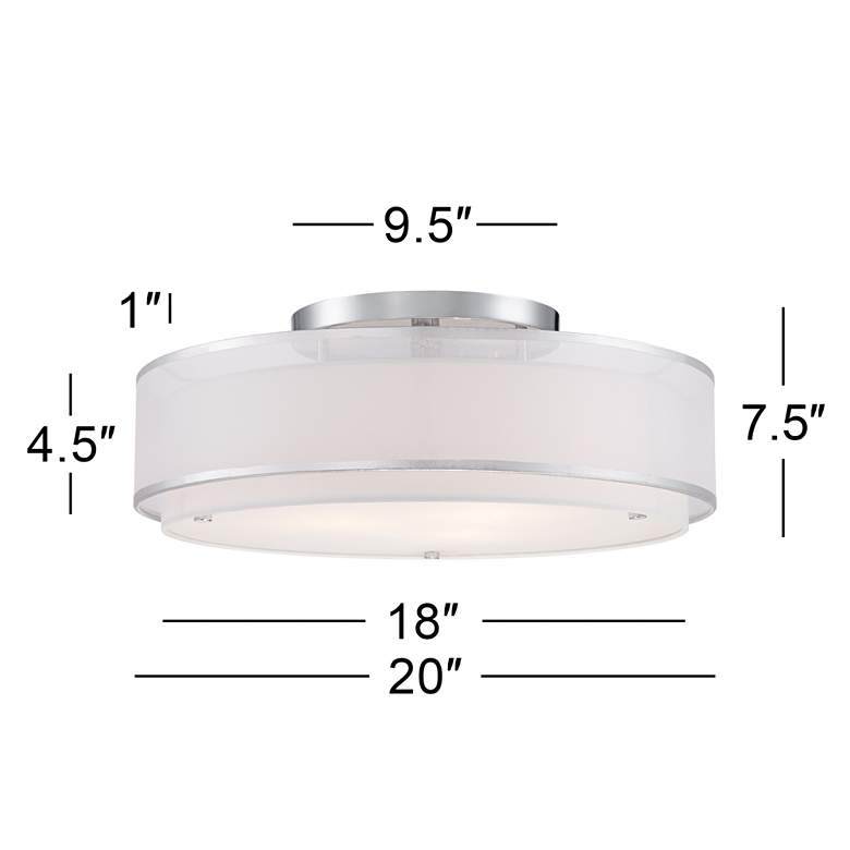 Image 6 Possini Euro 20" Wide Organza Double Shade Modern Ceiling Light more views