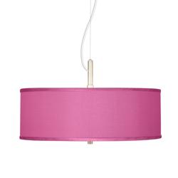 Possini Euro 20&quot; Wide Pink Orchid Faux Silk Pendant Chandelier