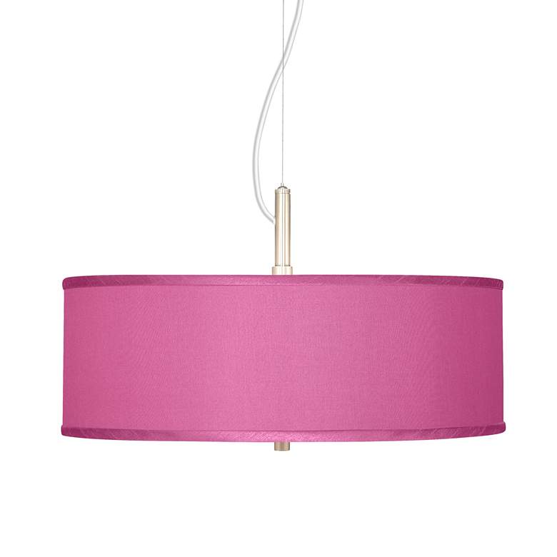 Image 1 Possini Euro 20" Wide Pink Orchid Faux Silk Pendant Chandelier