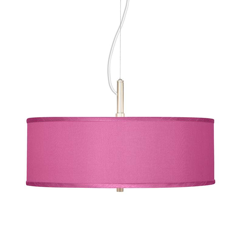 Image 1 Possini Euro 20 inch Wide Pink Orchid Faux Silk Pendant Chandelier