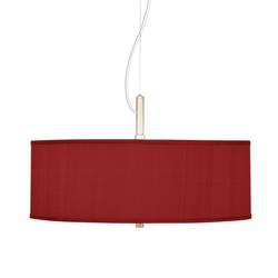 Possini Euro 20&quot; Wide Textured Faux Silk Red Shade Pendant Chandelier