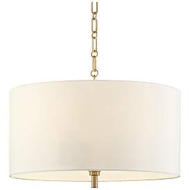 Image2 of Possini Euro 20" Wide Warm Gold Pendant Light with White Shade