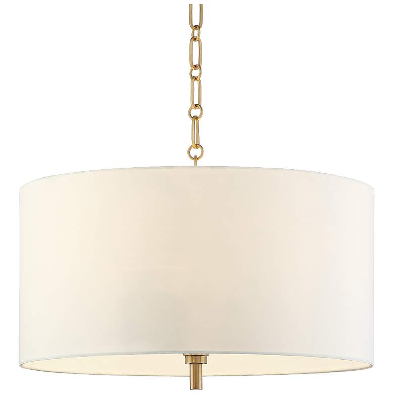 Image 2 Possini Euro 20 inch Wide Warm Gold Pendant Light with White Shade