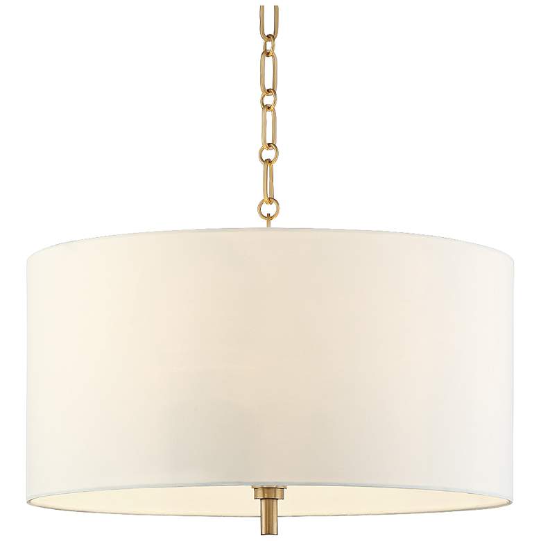 Image 3 Possini Euro 20" Wide Warm Gold Pendant Light with White Shade