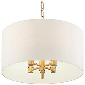 Image3 of Possini Euro 20" Wide Warm Gold Pendant Light with White Shade more views