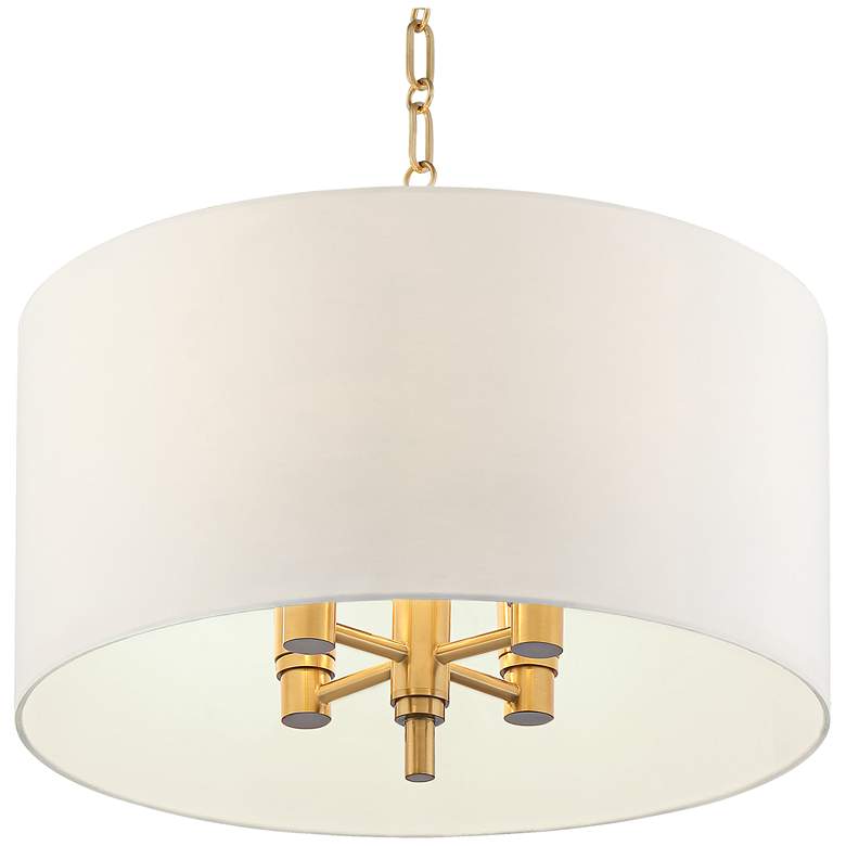 Image 3 Possini Euro 20" Wide Warm Gold Pendant Light with White Shade more views