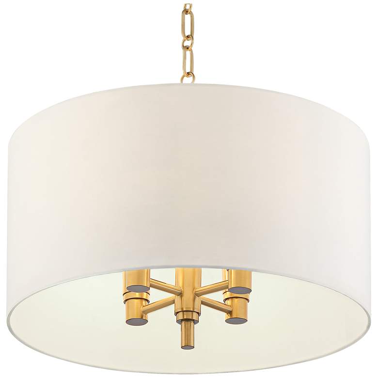 Image 4 Possini Euro 20" Wide Warm Gold Pendant Light with White Shade more views