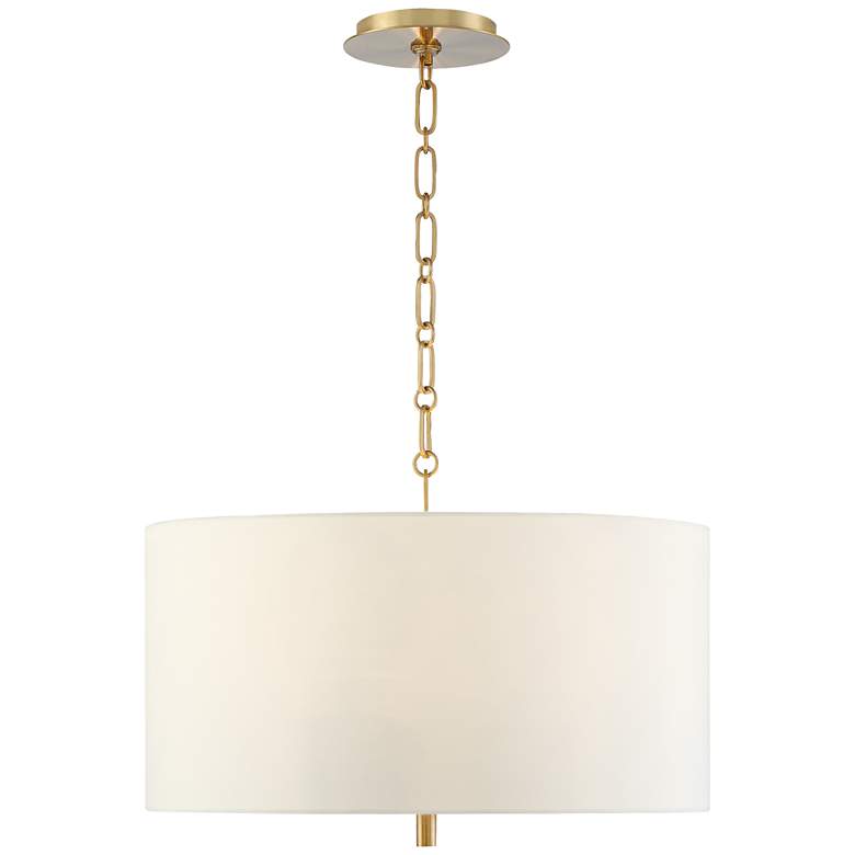 Image 6 Possini Euro 20 inch Wide Warm Gold Pendant Light with White Shade more views