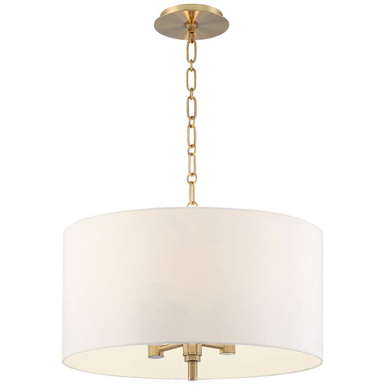 Image 7 Possini Euro 20 inch Wide Warm Gold Pendant Light with White Shade more views