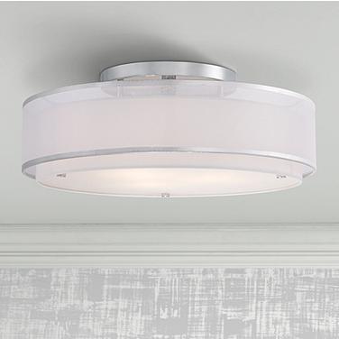 Possini Euro 20" Wide Organza Double Shade Modern Ceiling Light