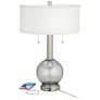 3_Possini Euro 22 1/2" Modern Speckled Glass USB Table Lamps Set of 2 more views