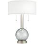 Possini Euro 22 1/2" Modern Speckled Glass USB Table Lamps Set of 2