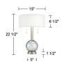 Possini Euro 22 1/2" Modern Speckled Glass USB Table Lamps Set of 2