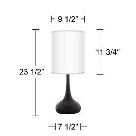 Image5 of Possini Euro 23 1/2" Blue Faux Silk Black Droplet Modern Table Lamp more views