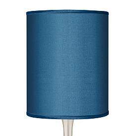 Image3 of Possini Euro 23 1/2" Blue Faux Silk Nickel Droplet Modern Table Lamp more views