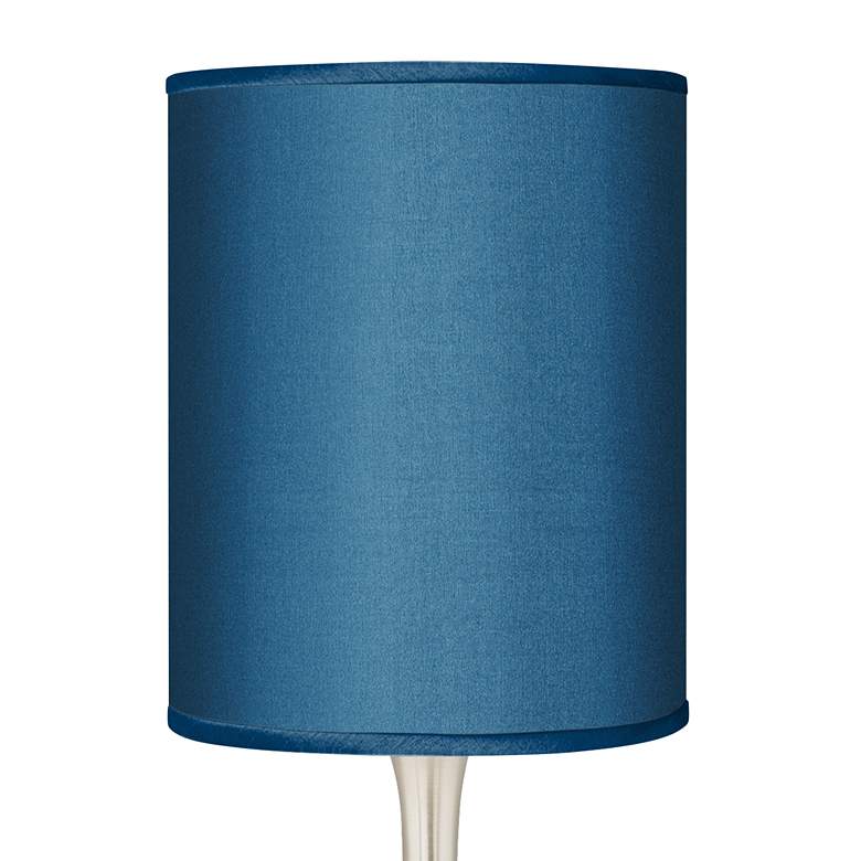Image 3 Possini Euro 23 1/2" Blue Faux Silk Nickel Droplet Modern Table Lamp more views