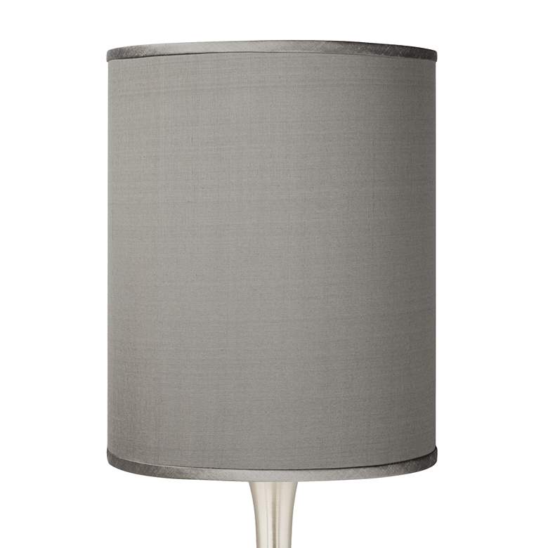 Image 2 Possini Euro 23 1/2 inch Gray Faux Silk Nickel Droplet Modern Table Lamp more views