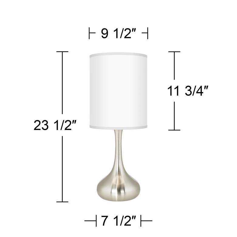 Image 4 Possini Euro 23 1/2" Gray Faux Silk Nickel Droplet Modern Table Lamp more views