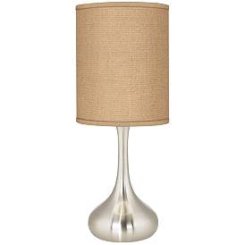 Image1 of Possini Euro 23 1/2" Modern Droplet Table Lamp with Burlap Shade