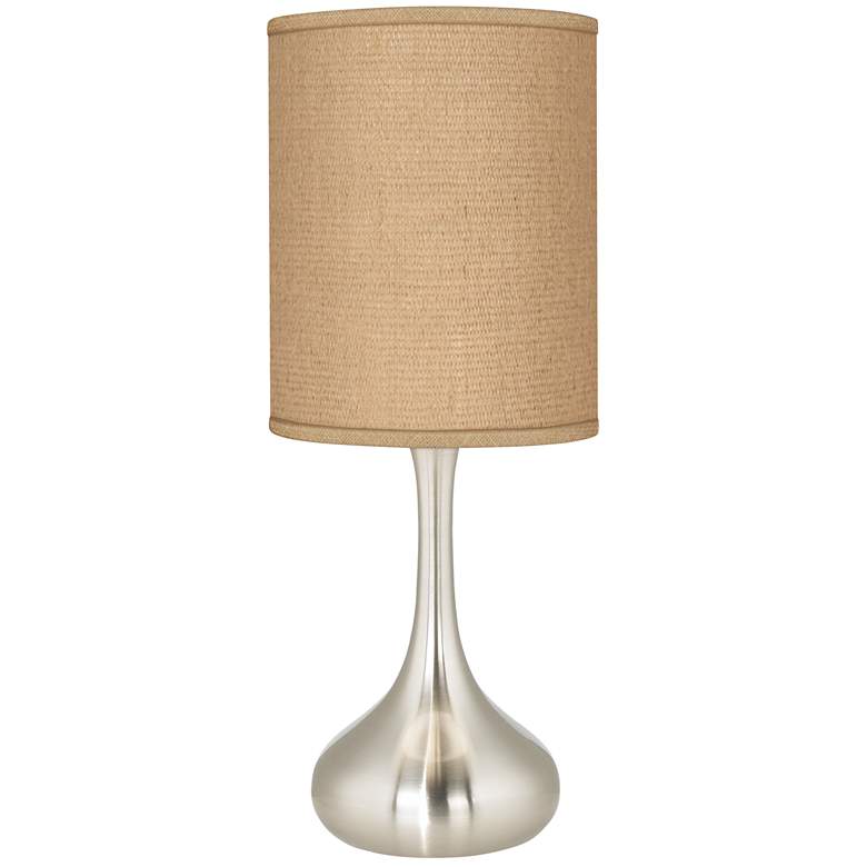 Image 1 Possini Euro 23 1/2" Modern Droplet Table Lamp with Burlap Shade