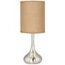 Possini Euro 23 1/2" Modern Droplet Table Lamp with Burlap Shade