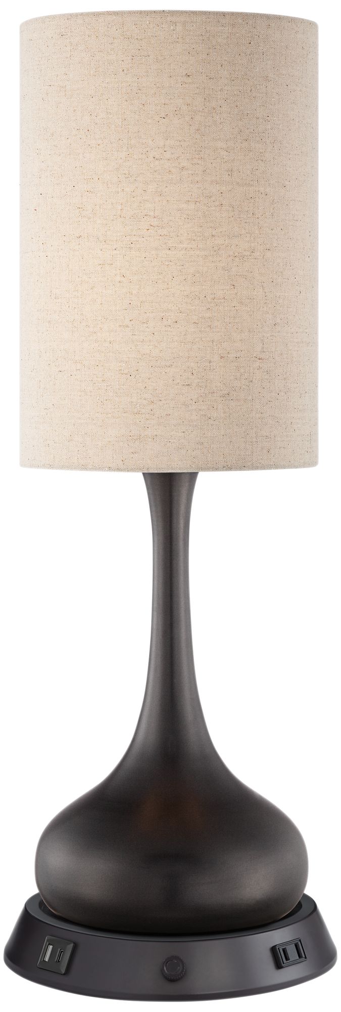 Possini Euro 24 1/2" Espresso Lamp with Dimmable USB Workstation