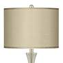 Possini Euro 24" Taupe Faux Silk and Nickel Touch Table Lamps Set of 2