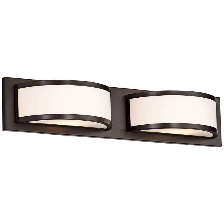 Image 1 Possini Euro 24" Wide 2-Light Dark Bronze Vanity Bath Light