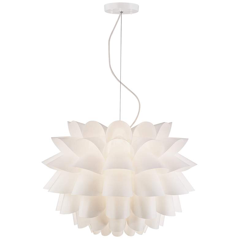 Image 6 Possini Euro 25 1/4 inch Wide Modern White Flower Pendant Chandelier more views