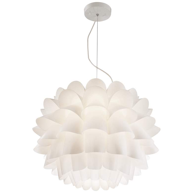 Image 7 Possini Euro 25 1/4 inch Wide Modern White Flower Pendant Chandelier more views