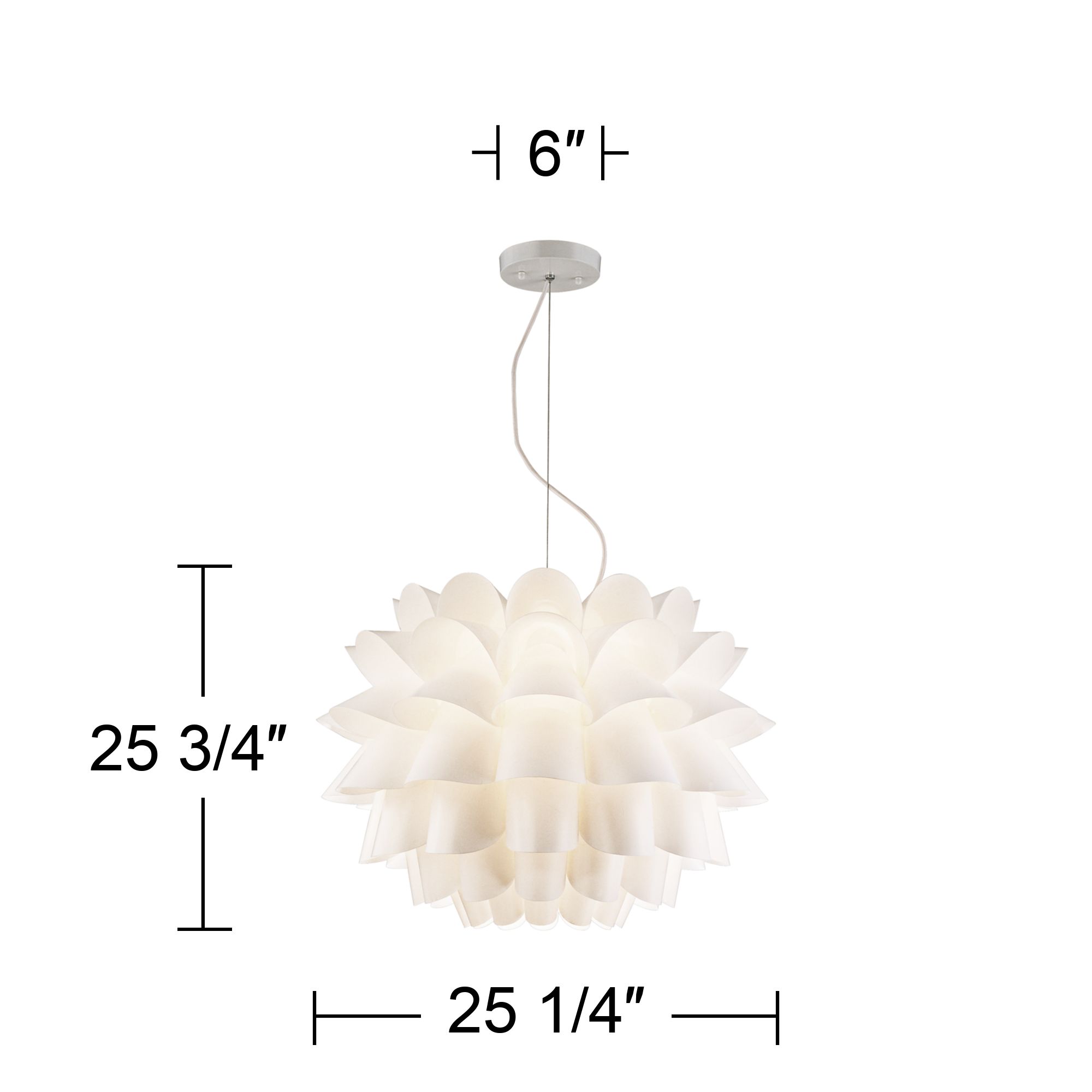 Possini Euro 25 1/4" Wide Modern White Flower Pendant Chandelier in scene