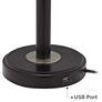 Possini Euro 25" Black Faux Silk and Bronze USB Table Lamps Set of 2