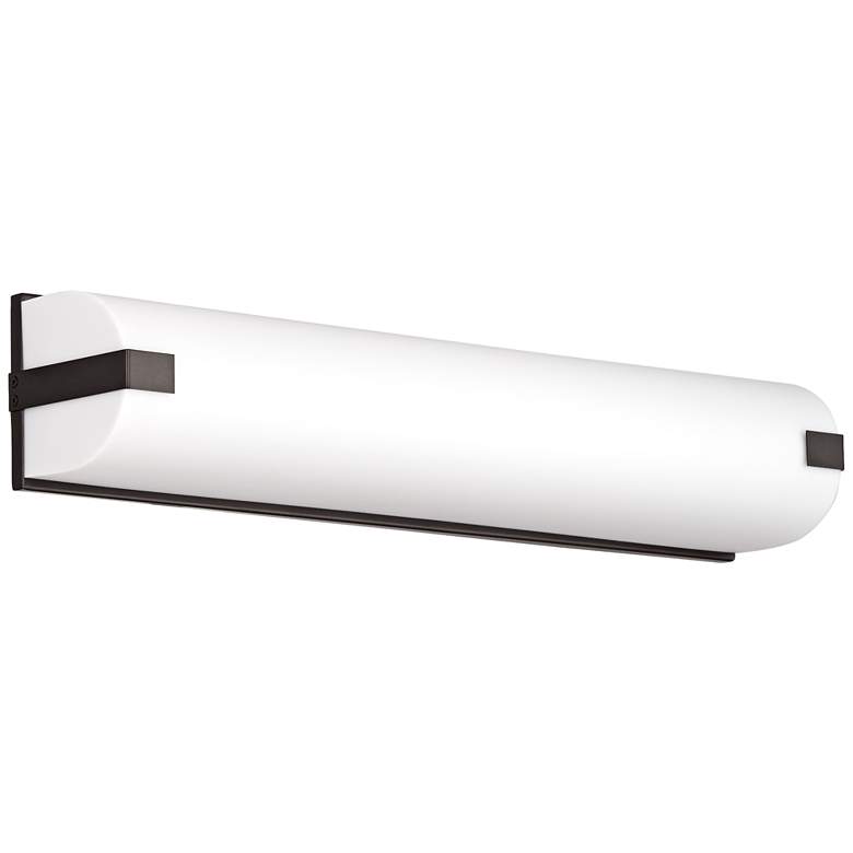 Image 1 Possini Euro 25" Wide Bronze and White Acrylic Diffuser Vanity Light