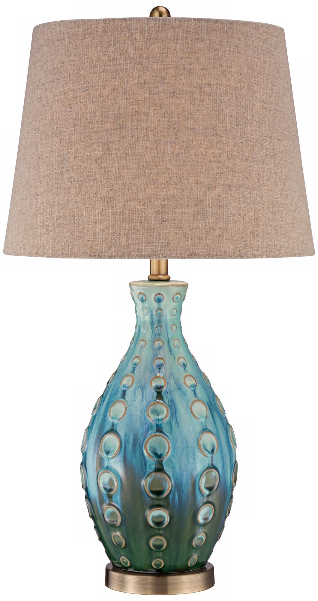 Image 2 Possini Euro 26 1/2" Peacock Blue Modern Ceramic Vase Table Lamp