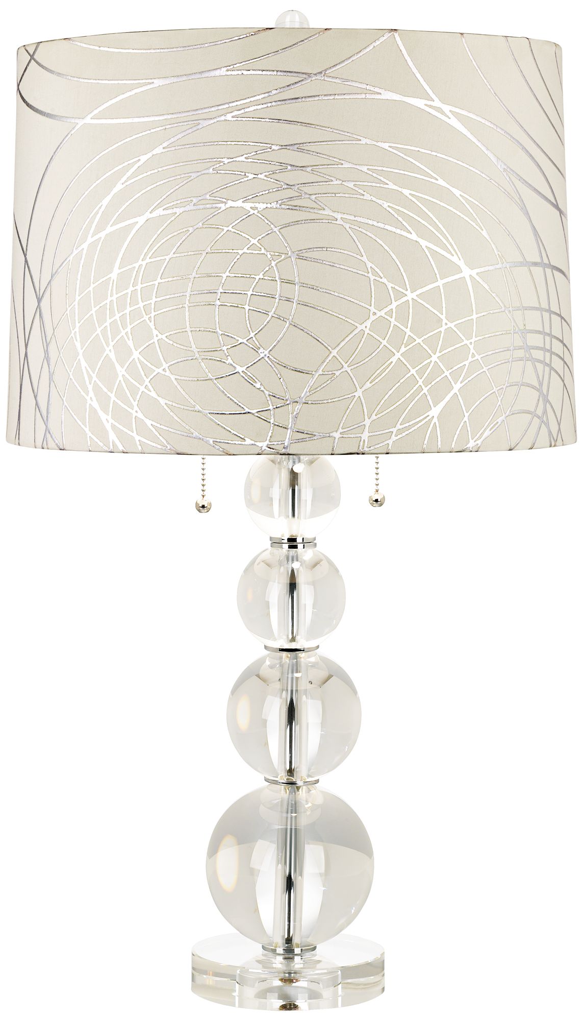 Image 3 Possini Euro 26 1/2" Silver Circles Crystal Spheres Table Lamp