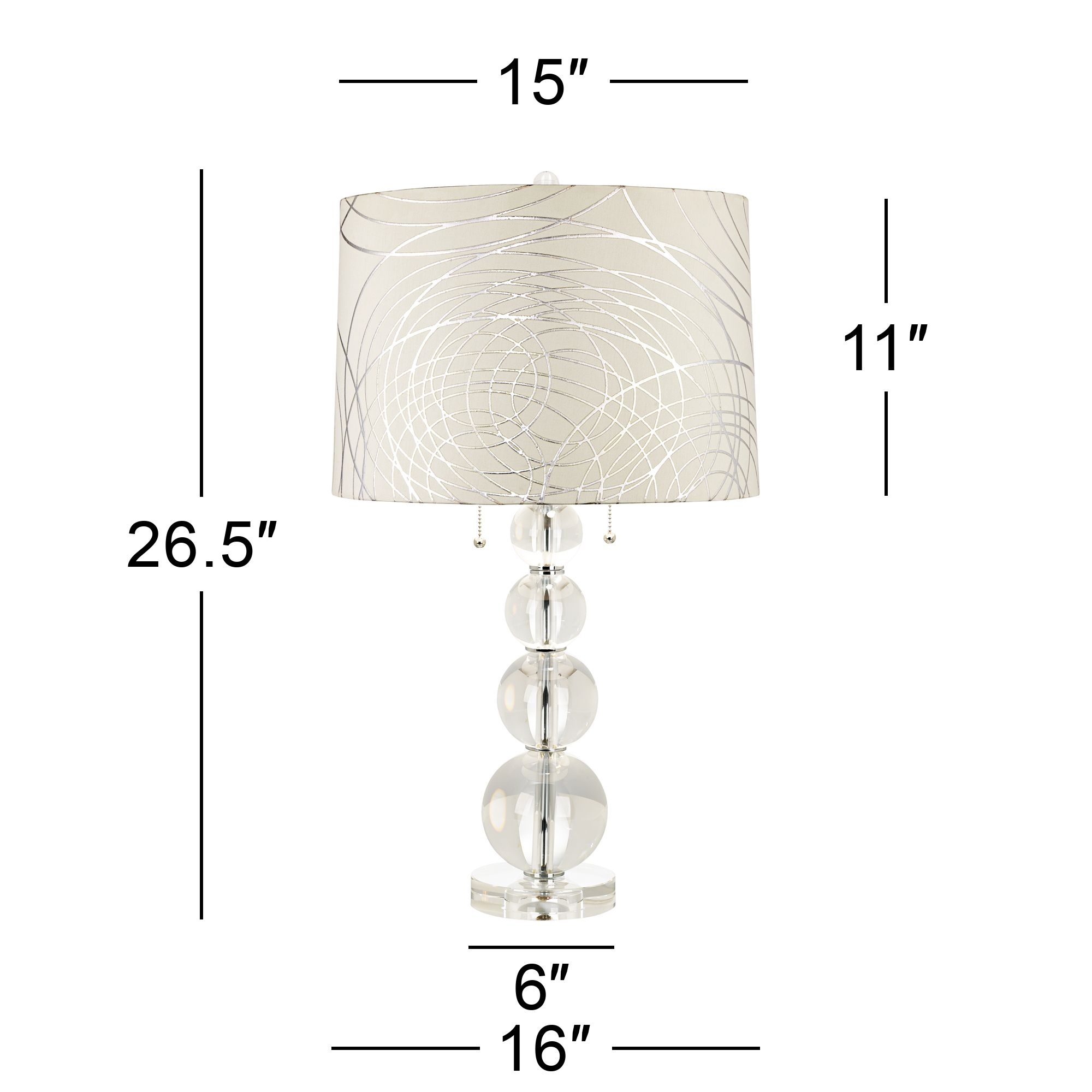 Image 5 Possini Euro 26 1/2" Silver Circles Crystal Spheres Table Lamp more views