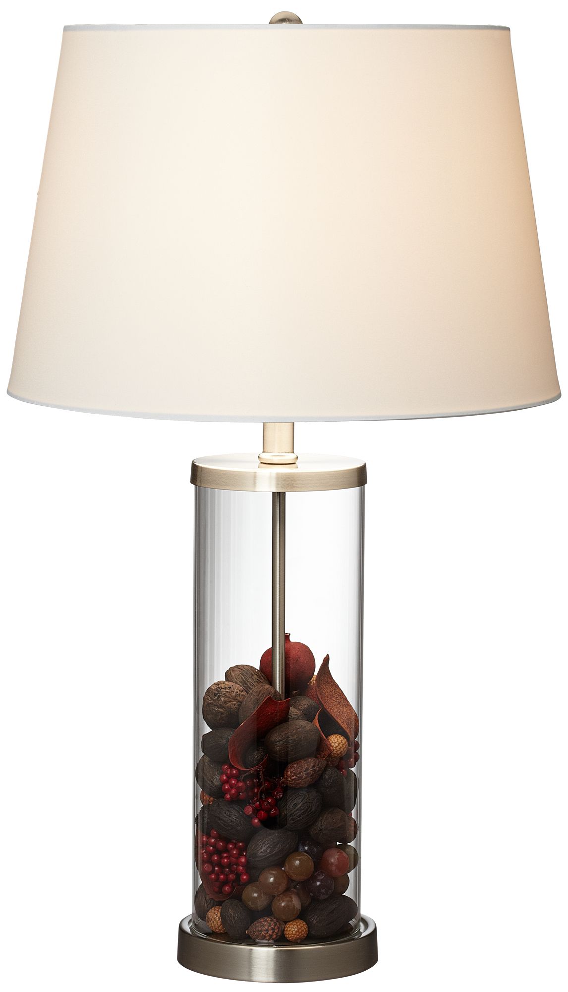 Image 7 Possini Euro 26 1/4" Nickel Clear Glass Cylinder Fillable Table Lamp more views